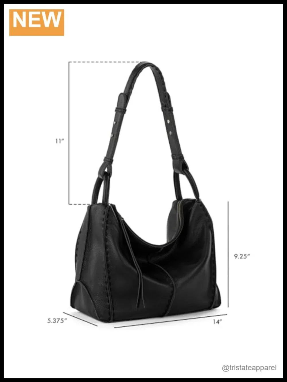 Premium Large Leather Hobo Purse with Zipper Pocket